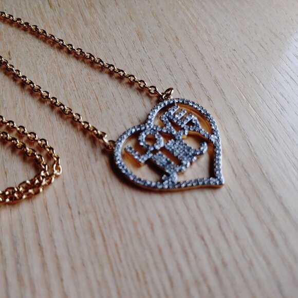 Attractive Juicy Couture HEART Necklace Long length Gold Tone with Heart Charm - Picture 2 of 4